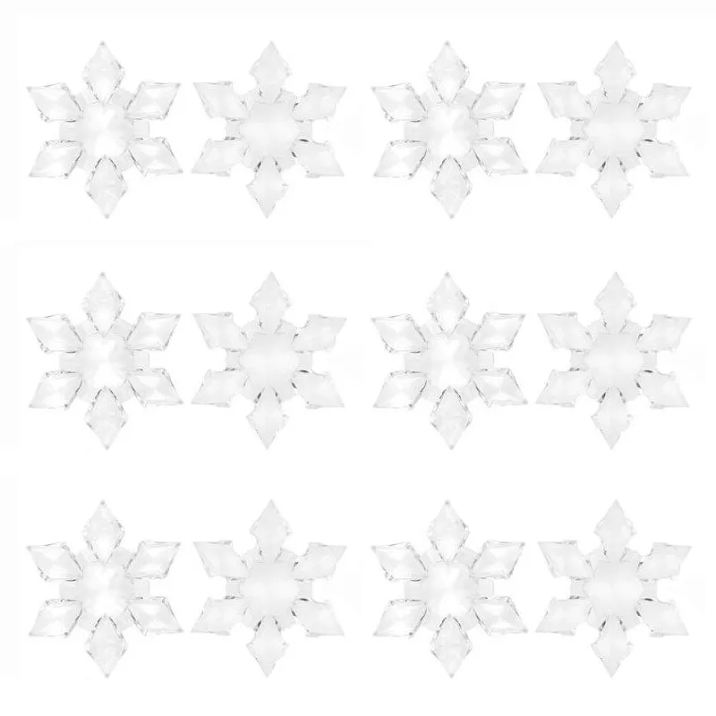 12 шт Рождественские снежинки прозрачные акриловые кристаллы-стразы для рождественской елки подвеска Diy бисер занавеска декоративное ремесло#38