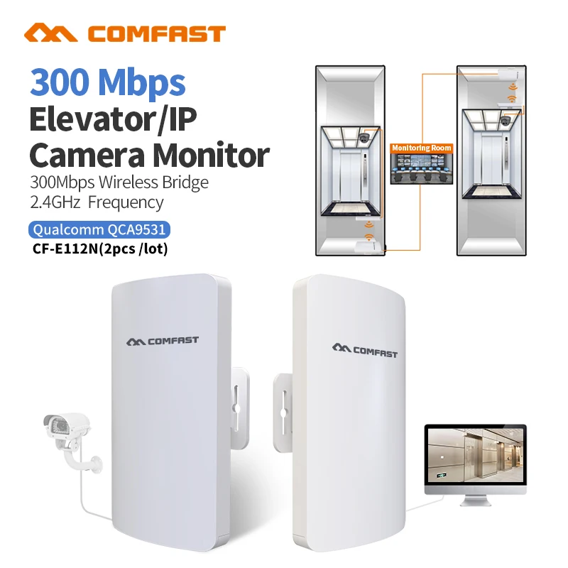 

2pcs/set 300Mbps 5.8Ghz Outdoor Access Point with 11dBi WI-FI Antenna High power Wifi Wireless bridge WI FI CPE Nanostation