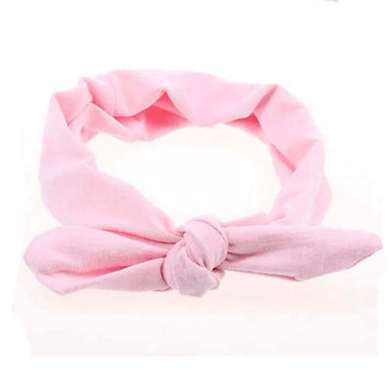 Pink 1 шт., женская мода, эластичная простая повязка для волос с кроличьим бантом, повязка на голову, повязка на волосы "тюрбан", аксессуары для волос - Цвет: Pink