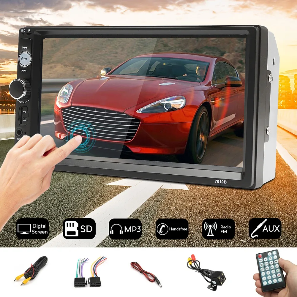 

2 Din Car Radio FM Autoradio Bluetooth MP5 Player Touch Screen Video Audio Stereo 7010B Multimedia USB/AUX + Rearview Camera