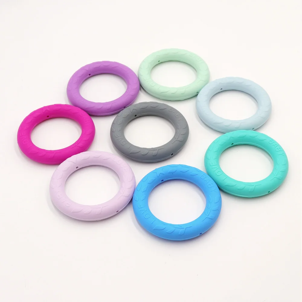 

TYRY.HU 1pc Baby Large Ring Silicone Donut Round Teething Food Grade Large Ring Silicone Donut Teether Pendant Care Toys