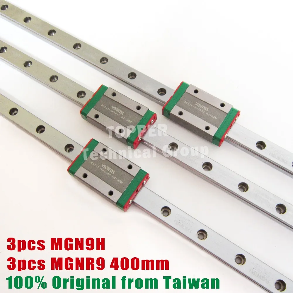 HIWIN MGN9 400 мм линейная направляющая с MGN9H скользящие блоки нержавеющая сталь MGN 9 для