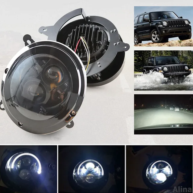 Set of Headlight For SUV Jeep Patriot 2011 2012 2013 2014 2015 LED DRL