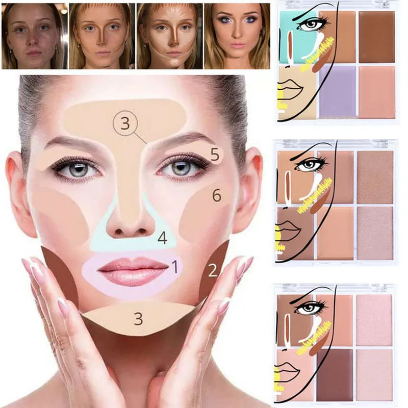 

Six-color concealer foundation cream repair dark circles acne marks concealer palette setting powder corrector maquillaje