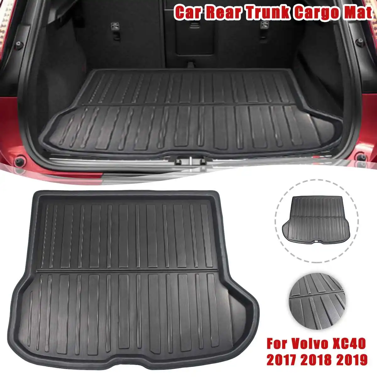 

Car Tray Boot Liner Cargo Rear Trunk Cover Matt Mat Boot Liner Floor Carpet Mud Non-slip For Volvo XC40 2017 2018 2019