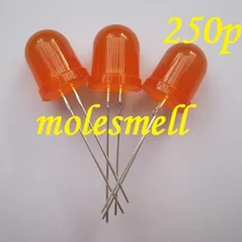 250 шт 10 мм рассеянный оранжевый светодиодный свет 10 мм Круглый Оранжевый объектив рассеянный оранжевый светодиодный 10 мм Большой/широкоугольный Оранжевый Светодиодный s