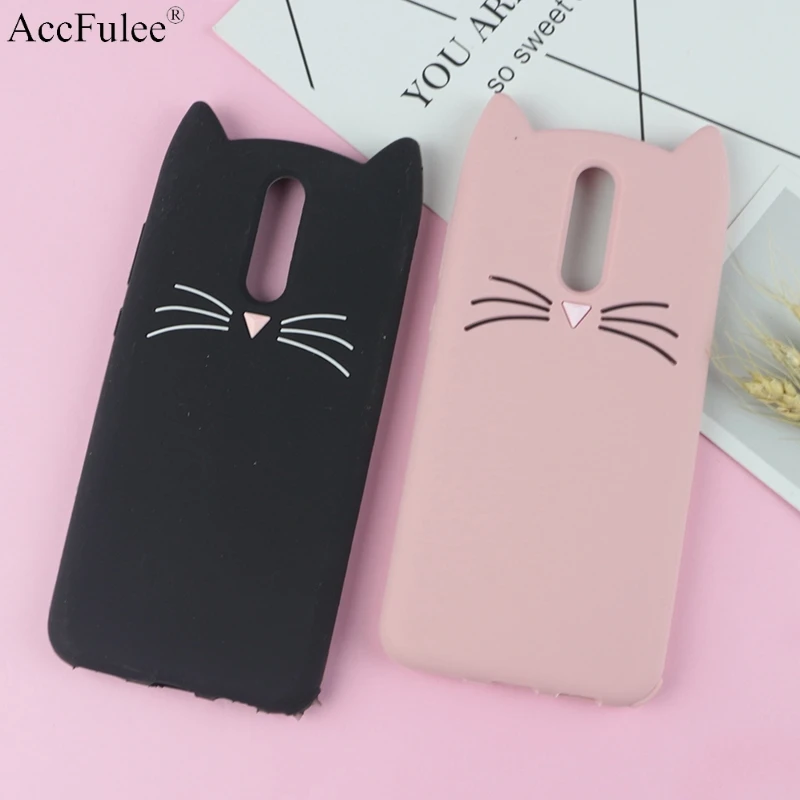

3D Cartoon Glitter Cat Silicone Phone Case for Oneplus 6 One Plus 6 Ears Bearded Cat Soft Cover