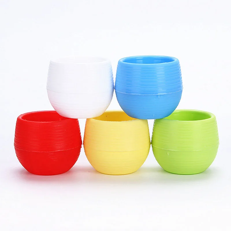Colorful Round Plastic Flower Pots for Home Decor and Garden - Mini Planter for Office Desk Decoration image 6
