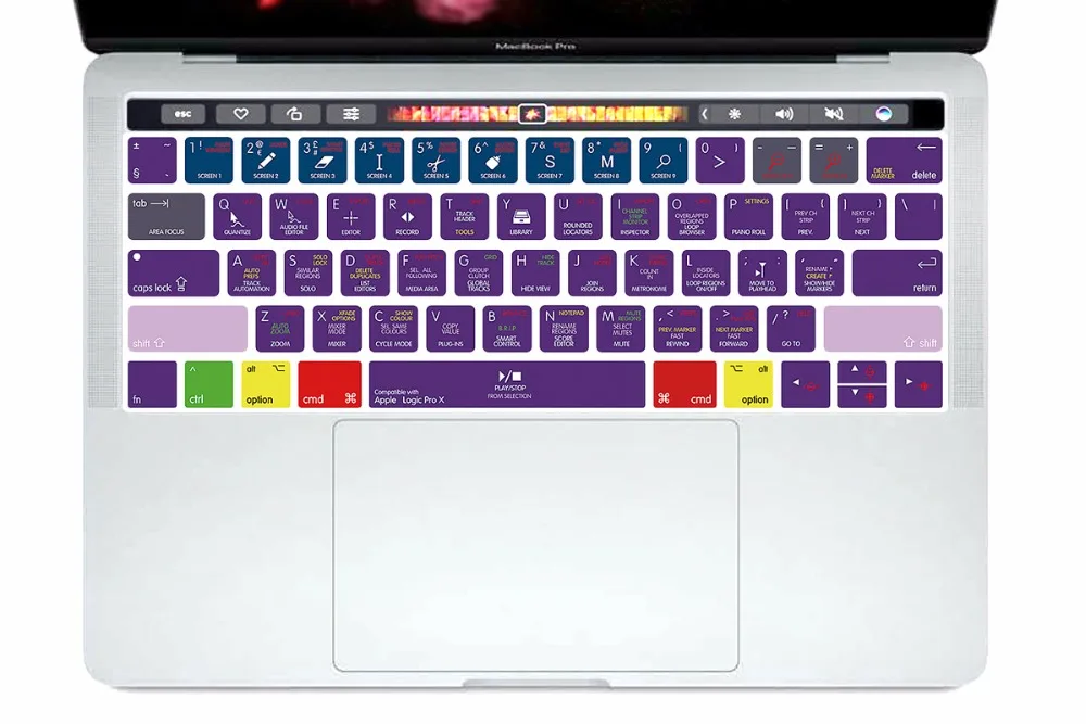 Hotkey Shortcut Rubber Keyboard Cover Skin For MacBook Pro 13" 15" 2016
