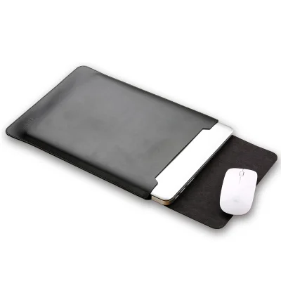 ANKI Горячая Мода коврик для мыши ноутбук рукав из искусственной кожи чехол для MacBook Air 11,6 12 13 Обложка retina Pro 13,3 15,4 сумка для ноутбука - Цвет: black