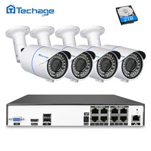 Techage H.265 8CH 4MP POE NVR CCTV Системы 2,8 мм-12 мм зум-объектив с переменным фокусным расстоянием IP Камера видео безопасности 4MP POE наблюдения Системы
