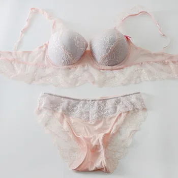 

Full Lace Bra Set Lingerie Push up Sexy 1/2 Cup Bra UnderwearBra Briefs NH131