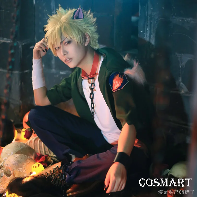 

[STOCK]Anime Boku no MY HERO ACADEMIA figure Bakugou Katsuki Halloween Version Unisex Cosplay costumes New free shipping