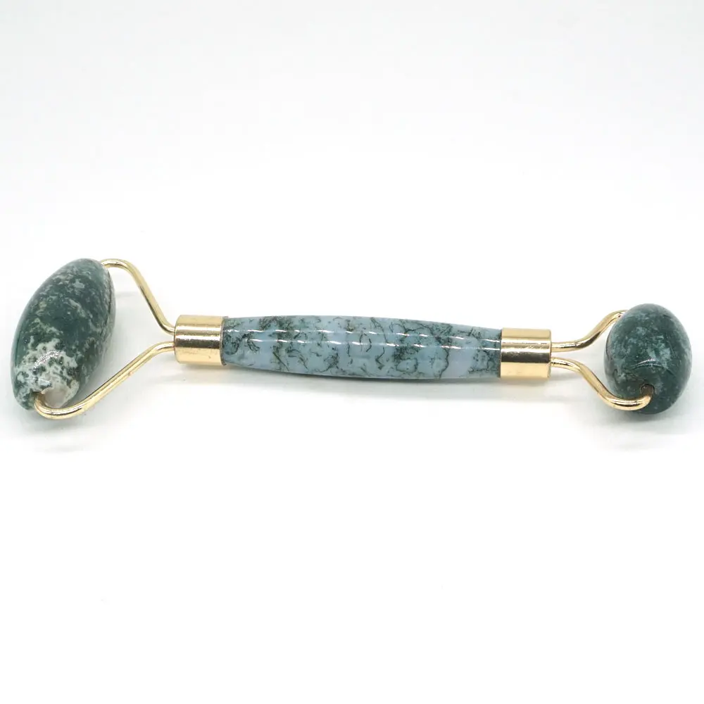 

Facial Massage Roller natural Green Moss Agate Practical Jade Face Anti Wrinkle Body Head Portable Beauty Health Care Tools