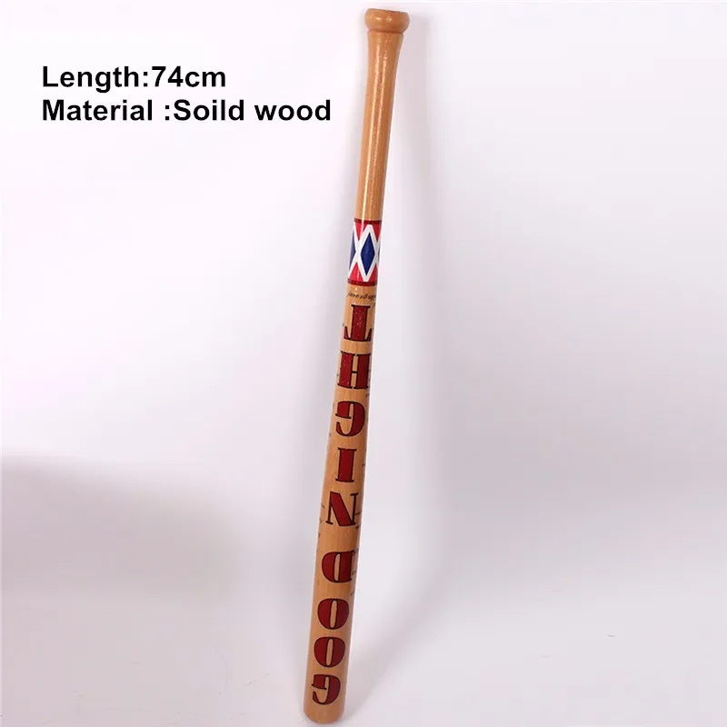 74cm Harley Quinn Solid Wood Baseball Bat Batman DC Comic Suicide Squad Harley Quinn Weapon Hallowe