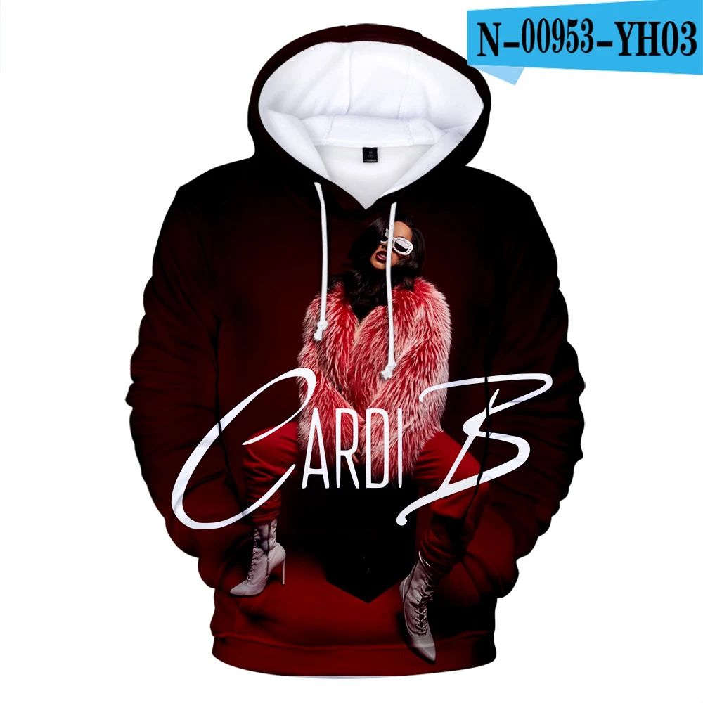 3D Пуловер rapper Cardi B 3D Толстовка Женская толстовка с принтом изящество Cardi B Толстовка Мужская Хип-Хоп пуловер Осенняя Толстовка - Цвет: 3D