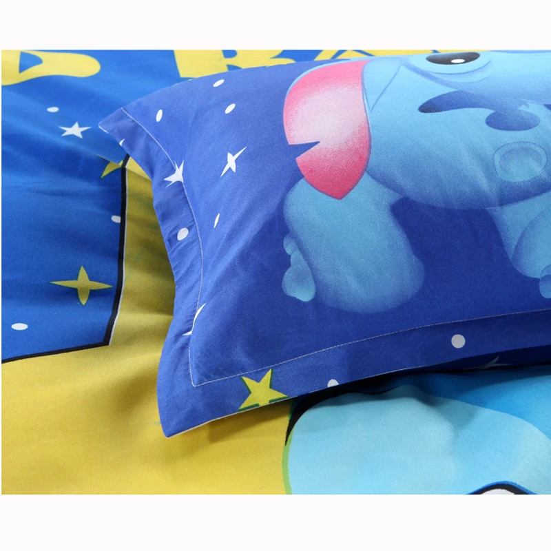 Disney Лило и Ститч постельные принадлежности 3/4 шт. синий одеяло 3D детская спальня декор для 1,5 м кровать