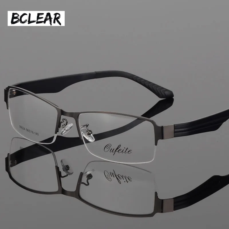 BCLEAR, Новое поступление, большие мужские очки для лица, близорукость, Пресбиопия, полуободок, широкие стекла, оправа, Большие оптические очки, оправа из сплава