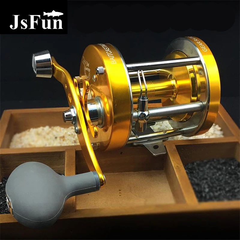 

3.2:1 Drum Wheel Round Baitcast Fishing Reel All Metal Fishing Trolling Reel Left/Right Hand Reel Fishing Tackle PJ151