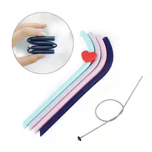 Bubble tea складной 20 см изогнутые трубки силиконовые соломинки многократного использования экологически дружественные соломинки для смузи сок чай