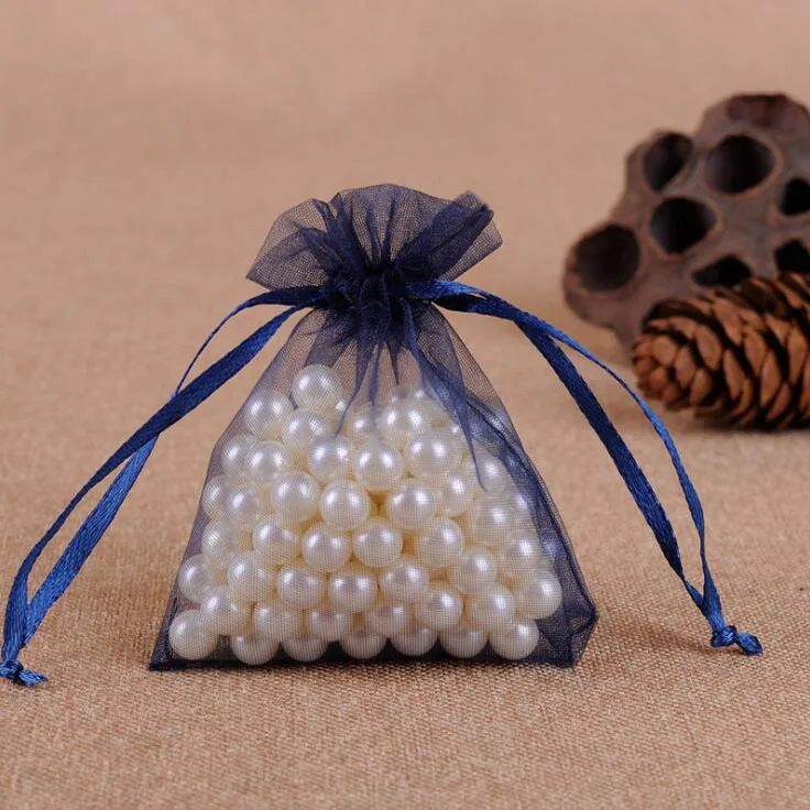 300 шт./лот 11x16 см Drawable мешочки из органзы со шнурком свадебный подарочный пакет Рождественская декоративная упаковка мешок оптом - Цвет: Тёмно-синий