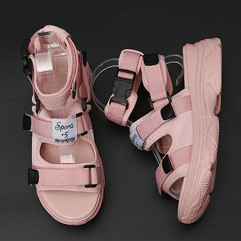 NKAVQI Women Sandals 2019 Summer High Heels Sandals Women Chunky Sandal Wedge Platform Shoes Casual Summer Sandal Slippers