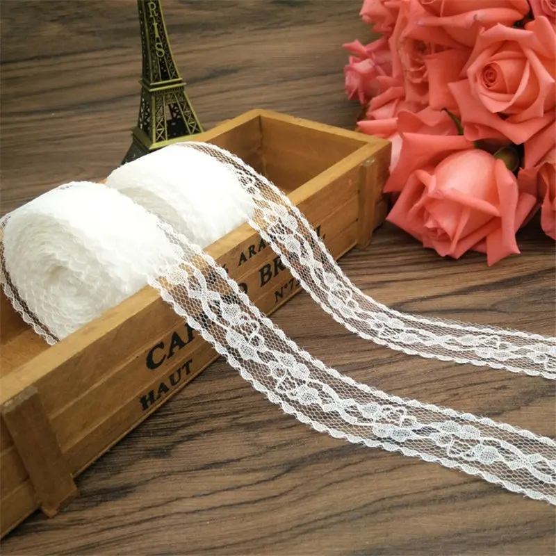 

10 Yards Beautiful White Lace Fabric DIY Embroidered Sewing Craft Christmas Decoration Clothing Accessories Ribbon Tape 62513