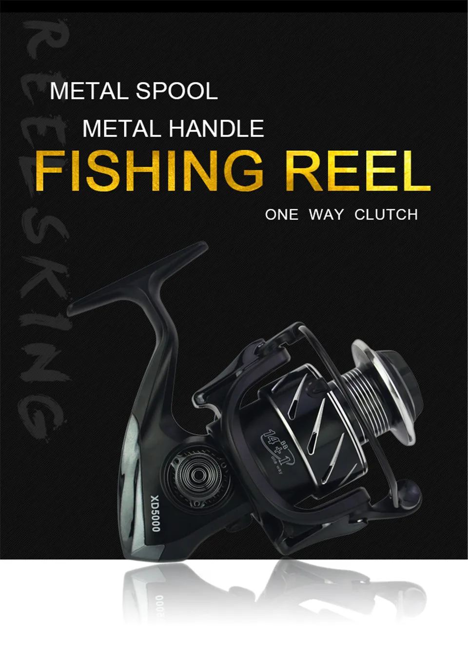 G-relação de Alta Dobrável de Metal Roda de Carretel de Pesca de Água Molinete de Pesca Velocidade Spinning Pesca Reels 1 Roqueiro Doce Isca Carpa 5.0: 6 5.0: 1 Roqueiro Dobrável de Metal roda