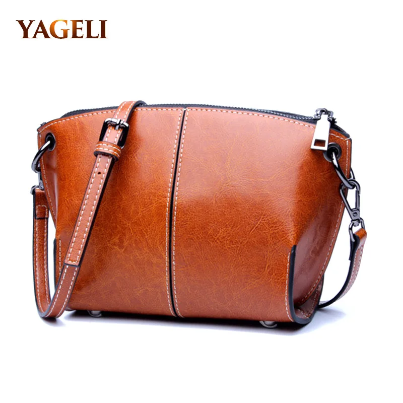 2018 genuine leather shoulder messenger bags for women small shell crossbody bags for women ...