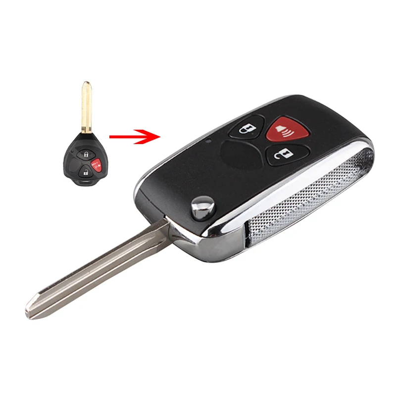 New style 3 Buttons Modified Folding Flip Car Key Covers for Toyota