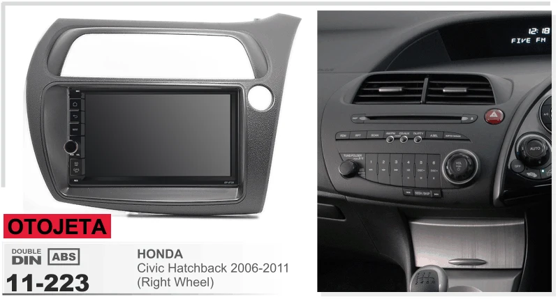 

Navirider Android 8.1 car multimedia player tape recorder (frame+radio series) fit for honda civic hatchback RHD 2006-2011 gps