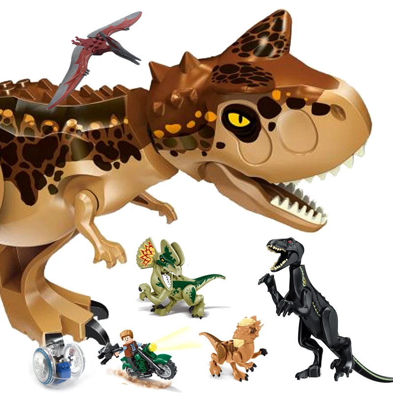 

Dinos Toys Buildable Dinosaur Building Blocks Figures with Movable Jaws shark Including T Rex Triceratops Velociraptor toy