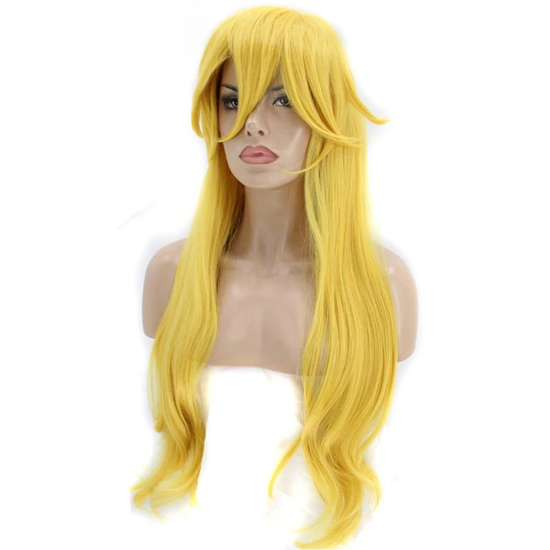Головной убор+ Длинный натуральный волнистый персиковый желтый костюм принцессы Toadstool Синтетический Косплей парик для Хэллоуина