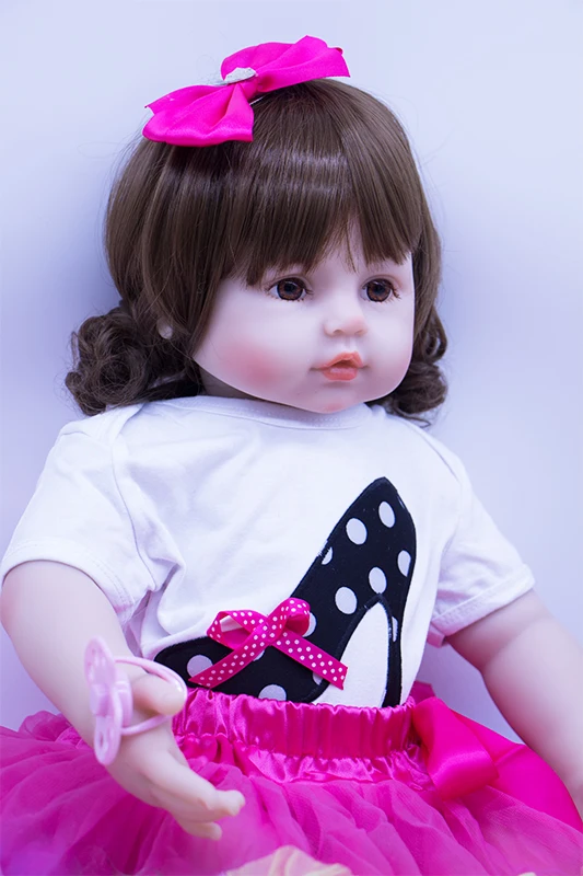 Exclusive new 58 cm baby girl silicone dolls cotton body reborn newborn doll toys for children real Non-toxic bebe gift reborn
