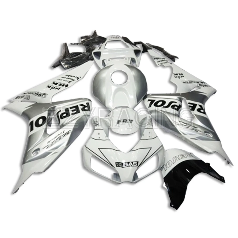 Наборы обтекателей для Honda CBR1000RR 2006-2007 год в комплекте ABS пластиковые крышки 06 07 мотоцикл белый с серебряным корпусом