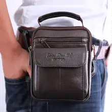 Hombres de cuero de Vaca Genuino de Hombro De Cuero Del Mensajero Cross Body Bag Bolsa de la Cintura Fanny Cinturón Hip Bum bolsos de Totalizador Del Monedero de Los Hombres paquete