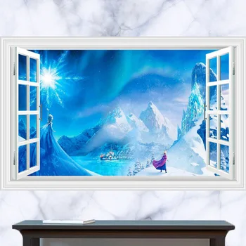 

Generic Anna Elsa Snow 3D Window Wall Sticker Vinyl Decal Decor Castle, Child, Girl, Snow, Ice 341
