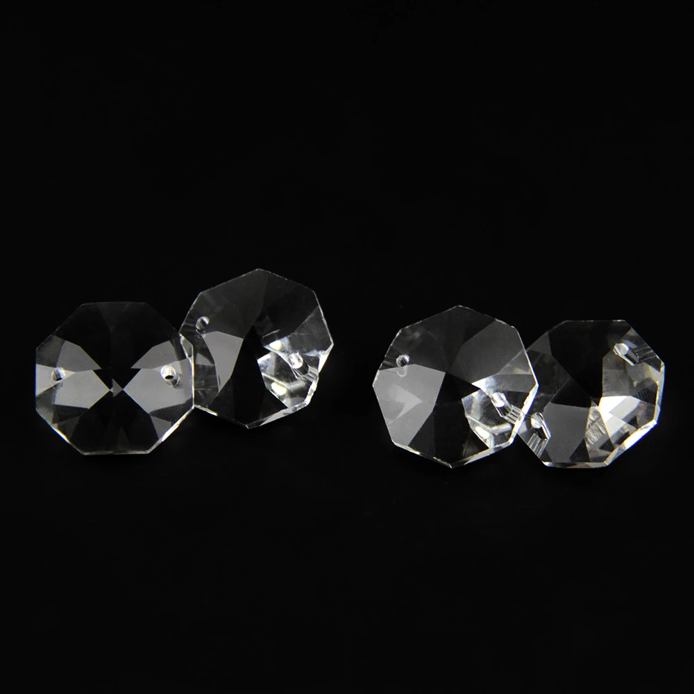 5-50PCS Clear Flower Snowflake Crystal Glass Beads Fr Jewelry Chandelier Pendant