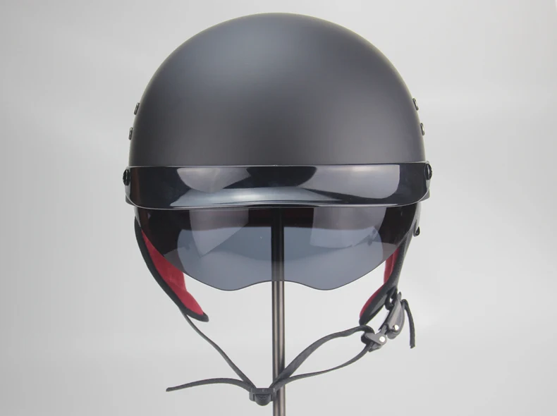 Moto rcycle шлем cascos para moto открытый Половина лица casco moto Винтаж jet capacetes de moto ciclista с двойной защитные козырьки объектива