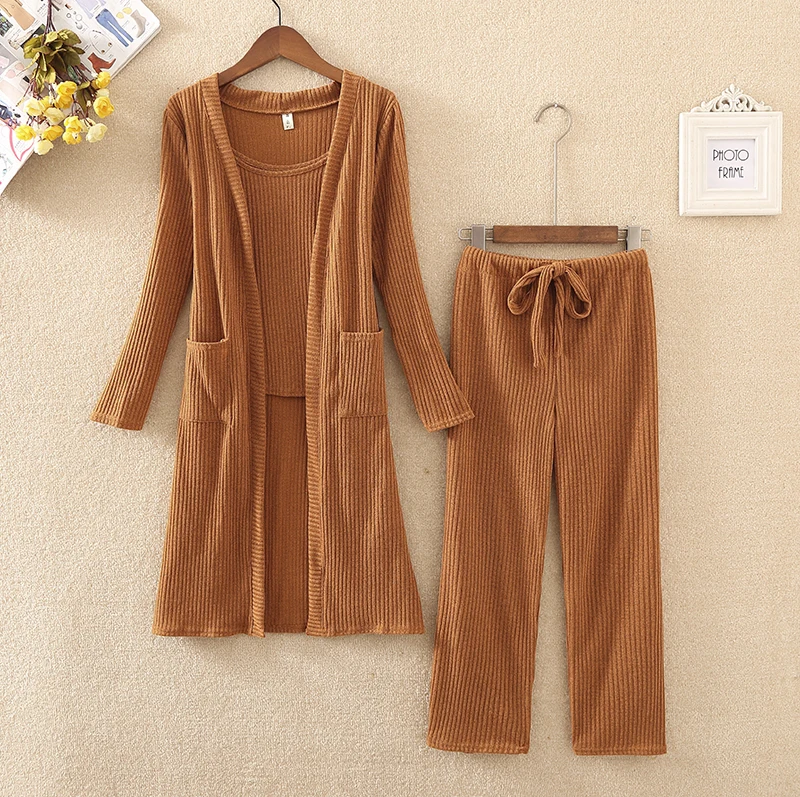 

Plus Size 4xl Ladies Fashion 3 Piece Set 2019 New Spring Autumn Outfits For Women Solid Knitted Suit Set Korean Casual Clothes