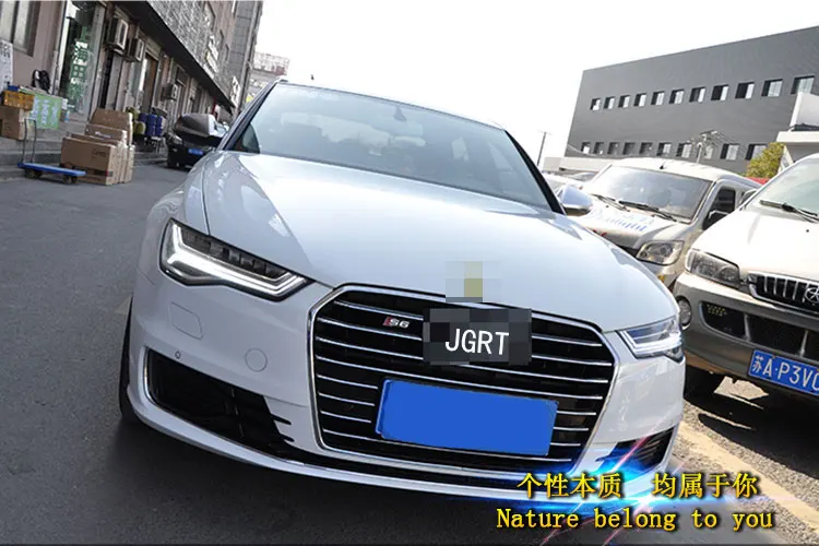 Стайлинга автомобилей фар сборки 2012- для Audi A6L DoubleU Ангел глаз светодиодный DRL Объектив Двойной Луч H7 hid комплект с 2 шт