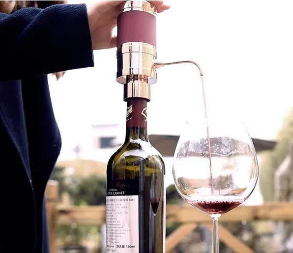 

Hot Sale Novelty And Eco-friendly Pump Green Electric Decanter Pump Red Wine Accessories Pourer Style Bar Accessories