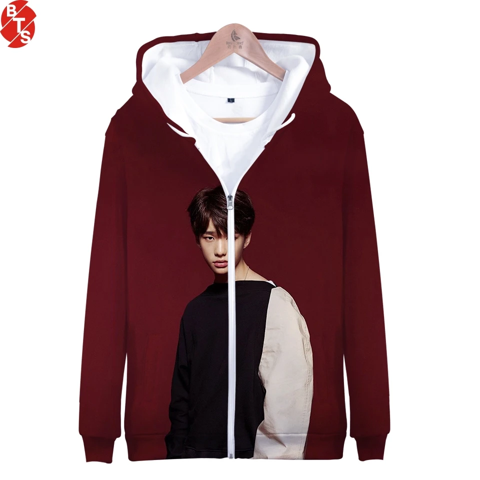 Straykids 3D Printed Kpop Zipper Hoodies Women/Men Fashion Long Sleeve