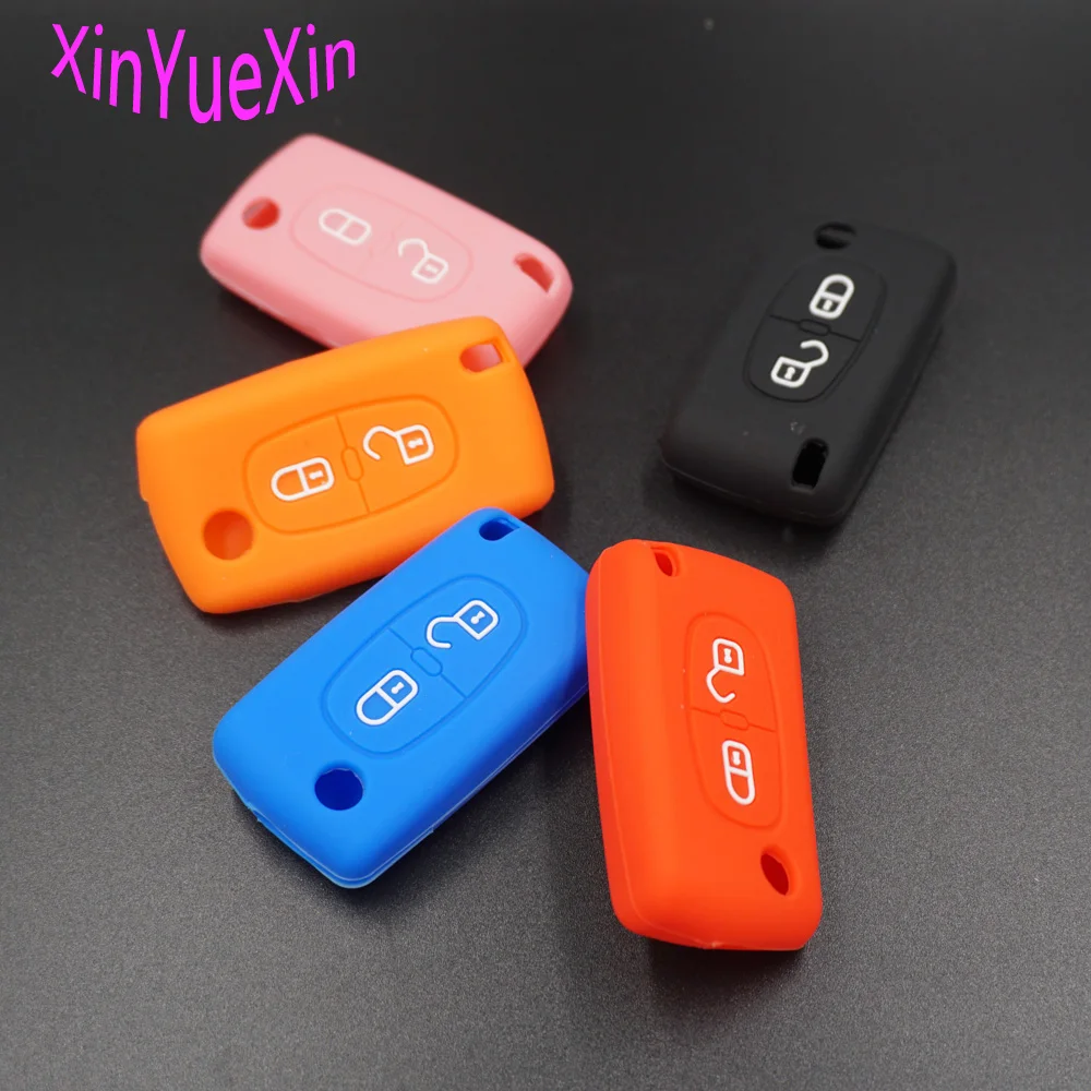 Xinyuexin силиконовый чехол для автомобильного ключа FOB Citroen C4 AIRCORSS C5 C3 C1 C2 C4L C6 C8 флип