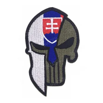

Slovak Slovakia Flag Embroidery Patch Molon Labe Skull Army Military Tactical Morale Patches Emblem Appliques Embroidered Badges