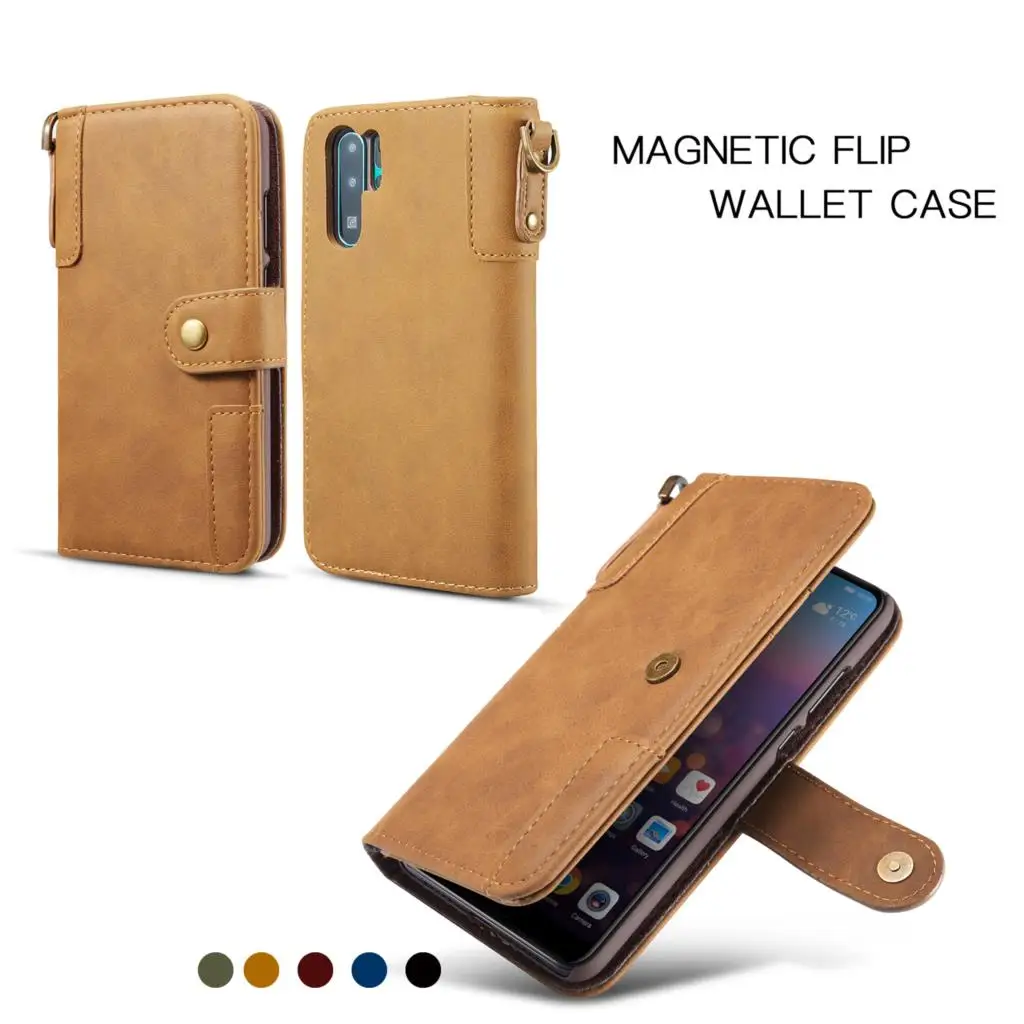 Роскошные и удерживайте многофункциональную кнопку Магнитный чехол из натуральной кожи для huawei P30 Pro P20 Lite Коврики 20 откидной Чехол для бумажника телефона чехлы