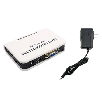 

1080P HD Video Converter VGA to HDMI Converter with Audio Adapter Original Box+Power Plug Charger For PC Laptop Computer DVD