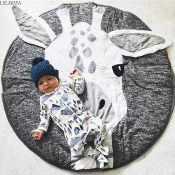 

New Born Baby Cotton Soft Stuffed Round Animals Printed Cartoon Creative Kids Toddler Play Mats Sleeping Mat Giraffe Carpet Doll