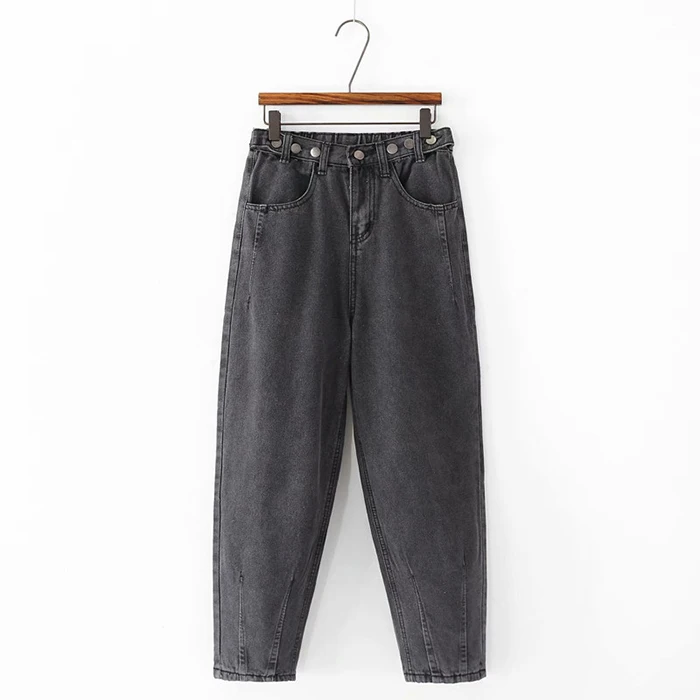 GOPLUS 2019 новые весенние осенние женские пуговицы джинсы винтажные свободные с эластичной талией шаровары до щиколотки джинсовые брюки C7443