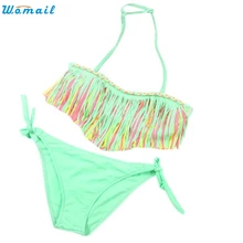 Premium 1Set Baby Girls Summer Swimwear Tassel Kids Split Swimwear Swimsuit Bodysuit Bikini Beachwear For Children Girls Gifts